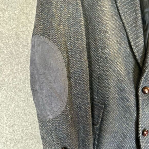 Pendleton mens blazer jacket size 42 elbow patch dark grey business corpcore - Picture 9 of 14